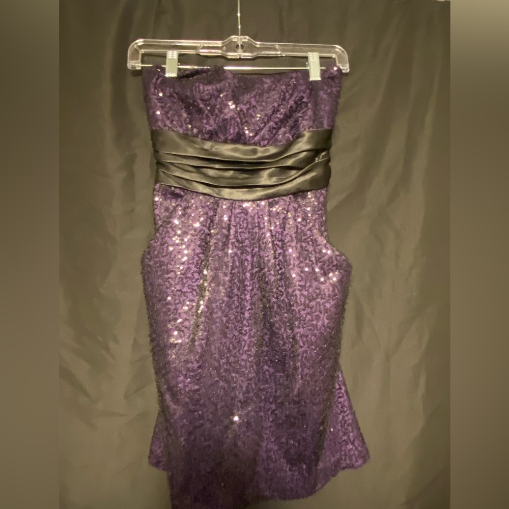 Speechless Purple Sequined Bow Dress